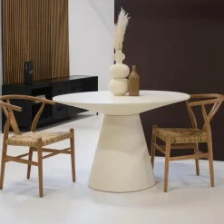 Ronde Eettafels-Giga Meubel Eetkamertafel Rond Beige - 150cm - Kolompoot