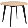 Houten Eettafels|Ronde Eettafels-Leen Bakker Eetkamertafel Roxy - eiken/zwart - 76xØ105 cm