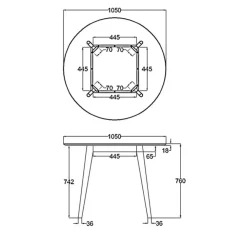 Leen Bakker Eetkamertafel Roxy - zwart - 76xØ105 cm