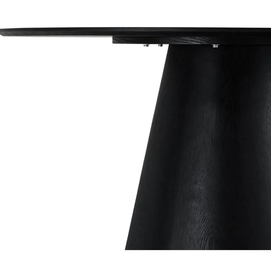 Ronde Eettafels-Giga Living EetkamertafelRond ø120cm - Zwart Eikenhout