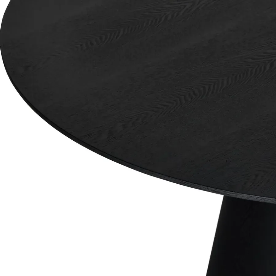 Ronde Eettafels-Giga Living EetkamertafelRond ø120cm - Zwart Eikenhout