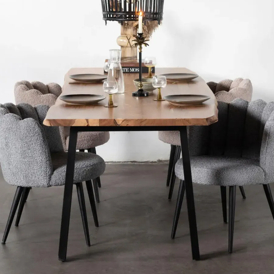 Giga Meubel Eettafel Acaciahout - Naturel - 160x90x77cm - Lars