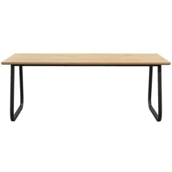 Rechthoekige Eettafels-Leen Bakker Eettafel Brigitte rechthoekig - naturel/zwart - 220x100 cm