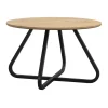 Leen Bakker Eettafel Brigitte rond - naturel/zwart - 75Ø120 cm