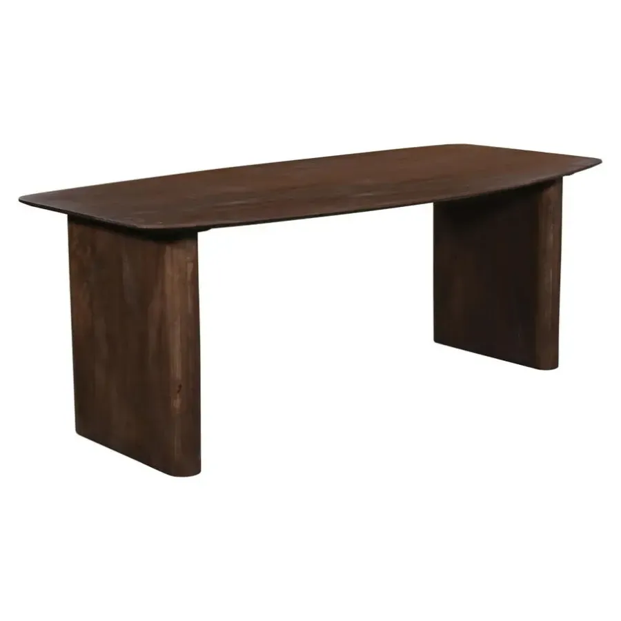 Giga Meubel Eettafel Deens Ovaal - Donkerbruin Mangohout - 200x100x75cm - Dai