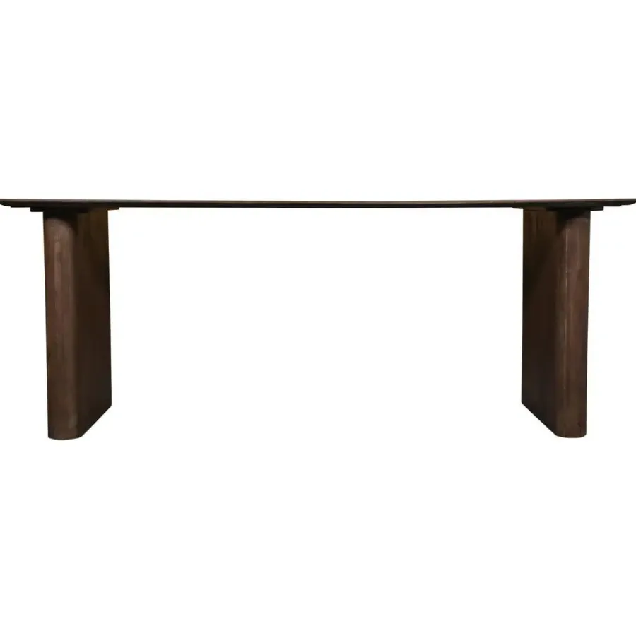 Giga Meubel Eettafel Deens Ovaal - Donkerbruin Mangohout - 200x100x75cm - Dai