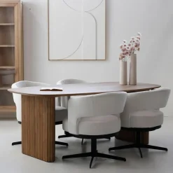 Giga Meubel Eettafel Deens Ovaal - Naturel Mangohout - 200x100x76cm - Juro