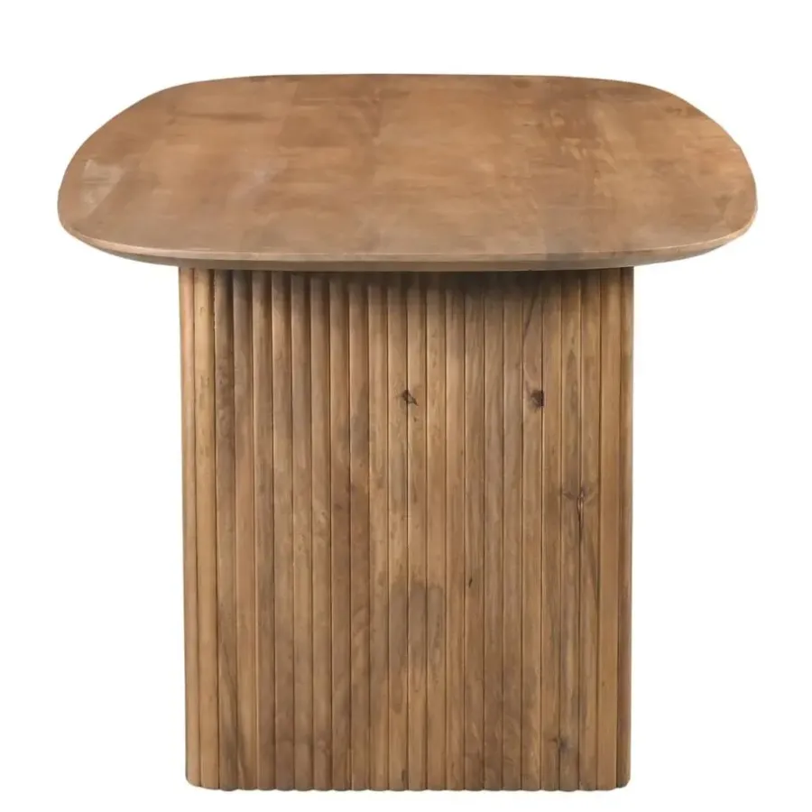 Giga Meubel Eettafel Deens Ovaal - Naturel Mangohout - 200x100x76cm - Juro