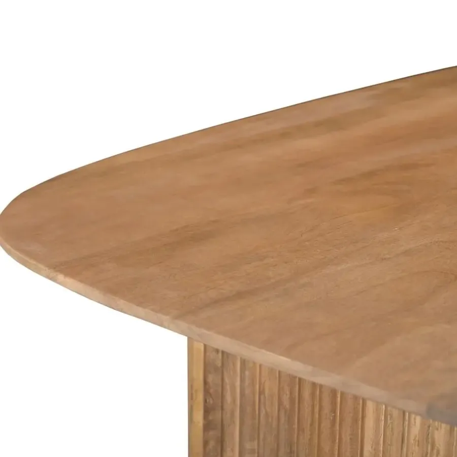 Giga Meubel Eettafel Deens Ovaal - Naturel Mangohout - 200x100x76cm - Juro
