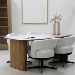 Giga Meubel Eettafel Deens Ovaal - Naturel Mangohout - 240x100x75cm - Dai