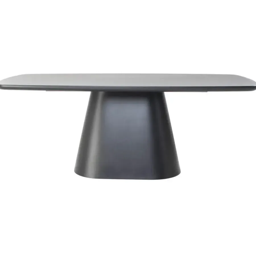 Giga Meubel Eettafel Deens Ovaal - Zwart Hout - 200x100x76cm - Moya