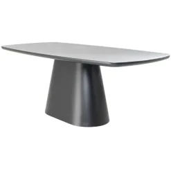 Giga Meubel Eettafel Deens Ovaal - Zwart Hout - 200x100x76cm - Moya