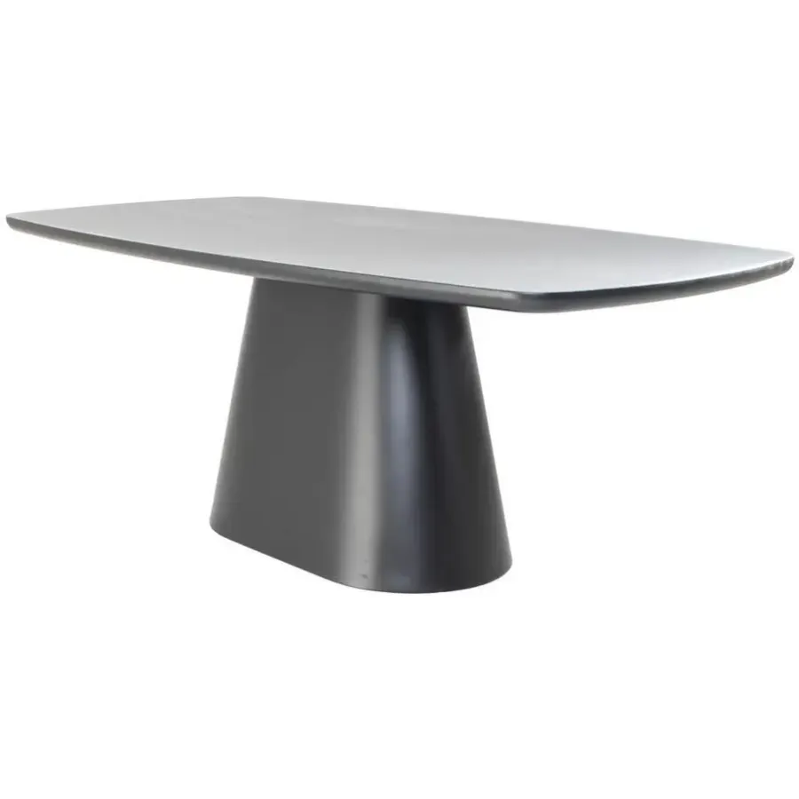 Giga Meubel Eettafel Deens Ovaal - Zwart Hout - 200x100x76cm - Moya