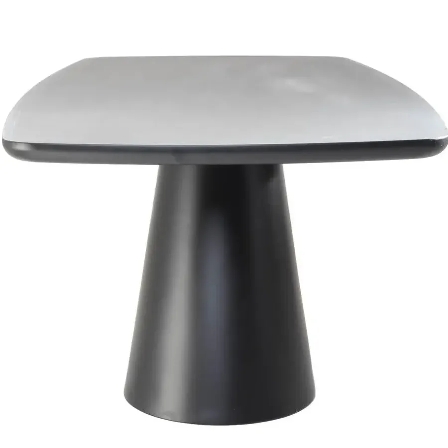Giga Meubel Eettafel Deens Ovaal - Zwart Hout - 200x100x76cm - Moya