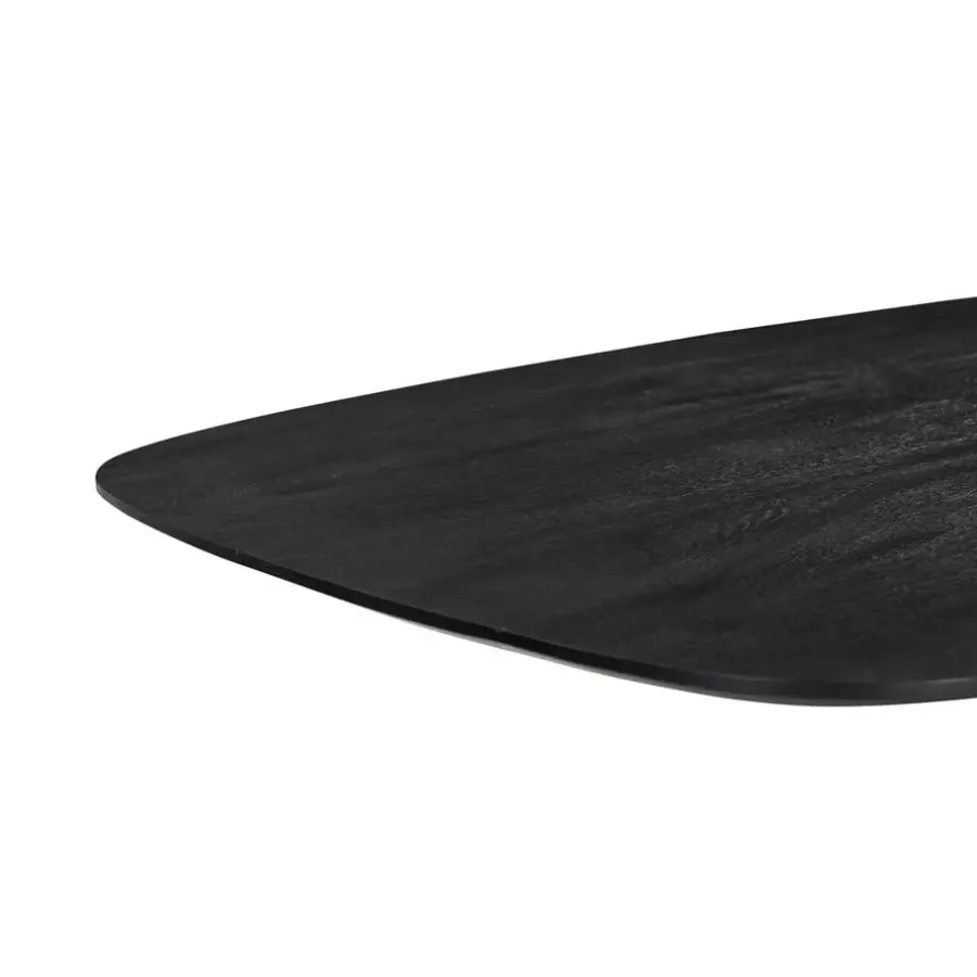Ovale Eettafels-Giga Meubel Eettafel Deens Ovaal - Zwart - Mangohout - 240 cm - Tafel Jordan