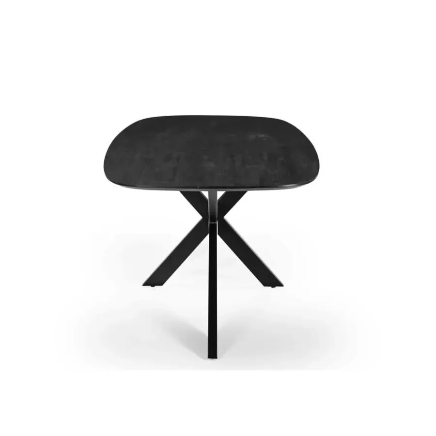 Ovale Eettafels-Giga Meubel Eettafel Deens Ovaal - Zwart - Mangohout - 240 cm - Tafel Jordan