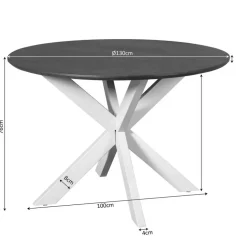 StarFurn Eettafel Deens Ovaal Bruin/Zwart - 130x130x76cm - Madison