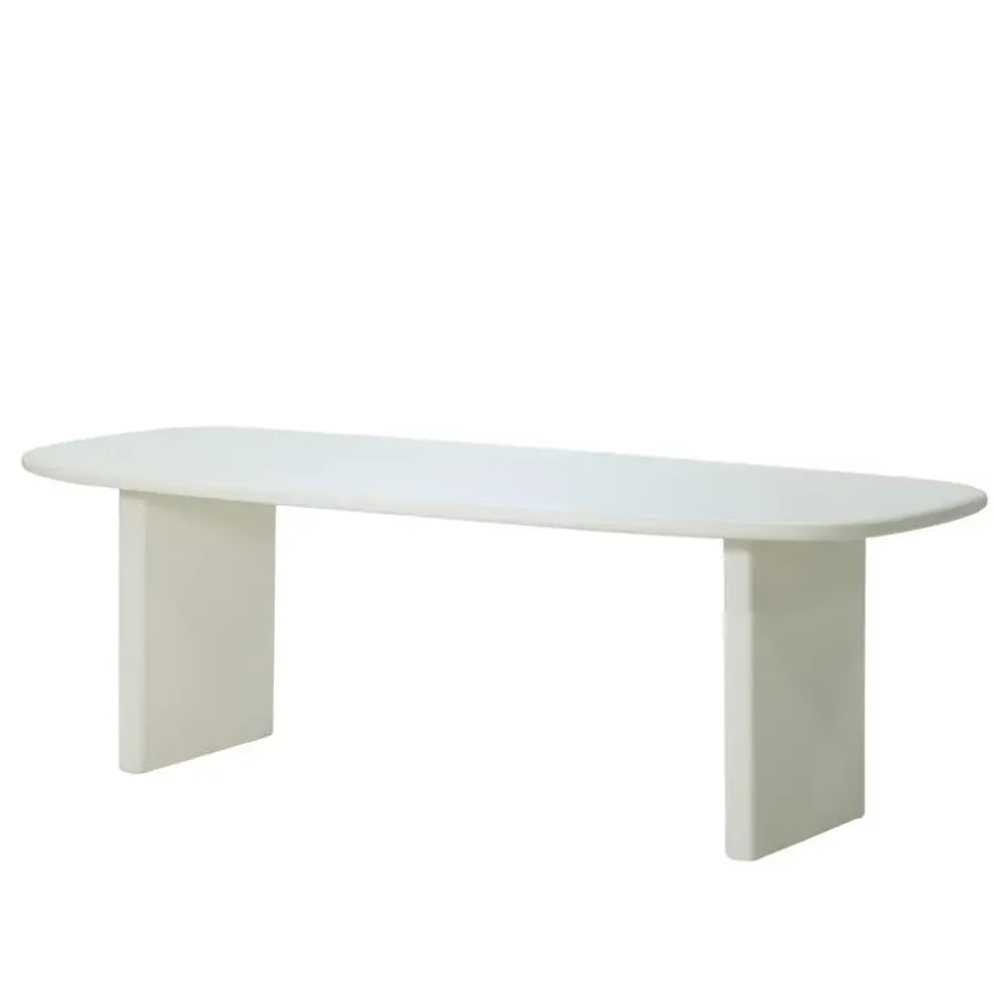 Giga Meubel Eettafel Deens Ovaal 200cm - Beige Beton - Gin