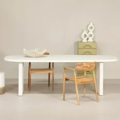 Giga Meubel Eettafel Deens Ovaal 200cm - Beige Beton - Gin