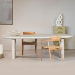 Ovale Eettafels-Giga Meubel Eettafel Deens Ovaal 240cm - Beige Betonlook - Maya