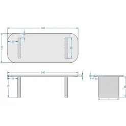 Ovale Eettafels-Giga Meubel Eettafel Deens Ovaal 240cm - Beige Betonlook - Maya