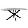 Ovale Eettafels-Giga Living Eettafel Deens Ovaal 180cm - Zwart Marmerlook - 4-6 Personen