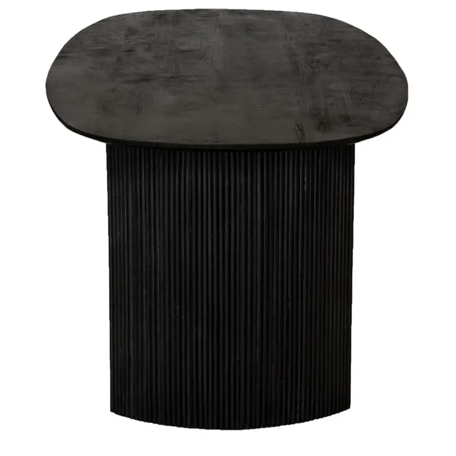 Giga Meubel Eettafel Deens Ovaal 220cm - Zwart Mangohout - Feline
