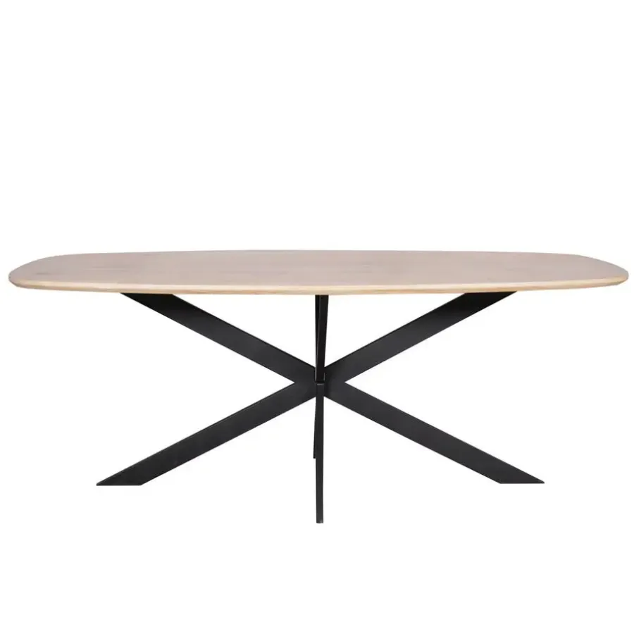 Ovale Eettafels-StarFurn Eettafel Deens Ovaal Naturel Hout - 240x110x76cm - Ferris