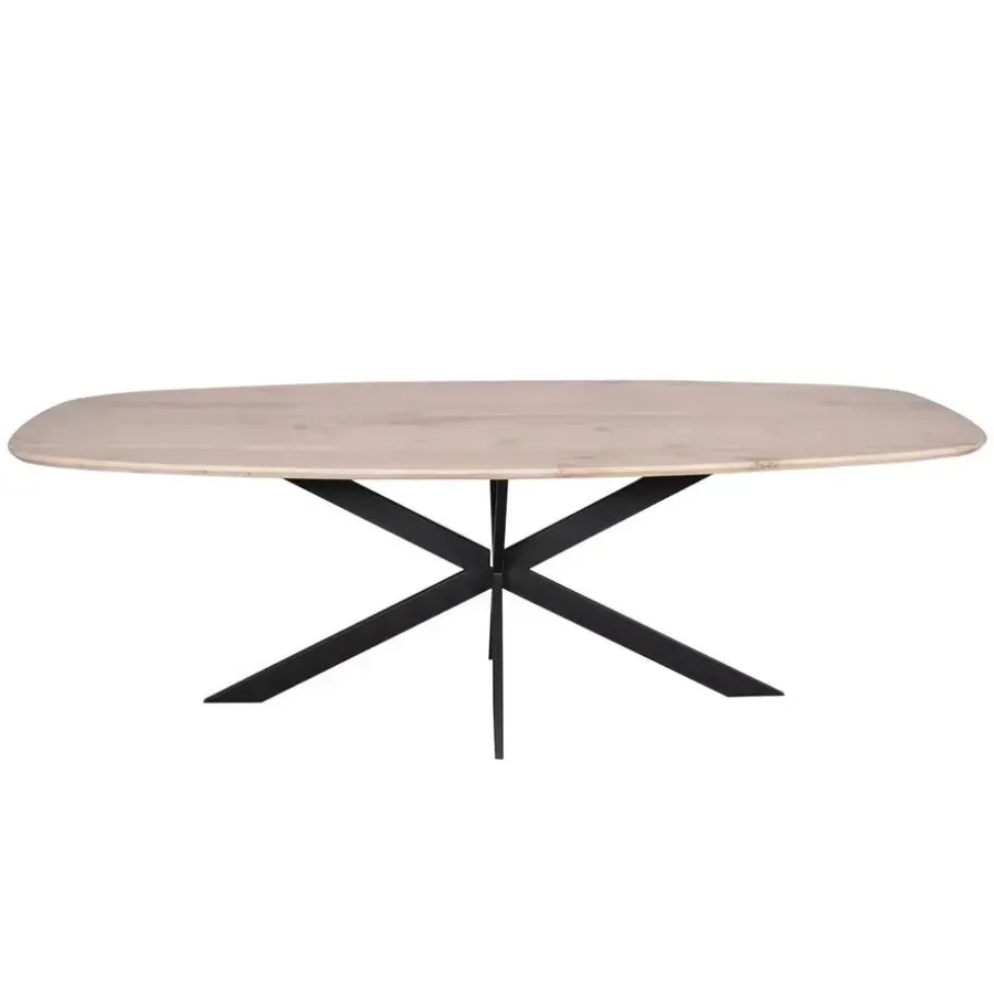 Ovale Eettafels-StarFurn Eettafel Deens Ovaal Naturel Hout - 240x110x76cm - Ferris
