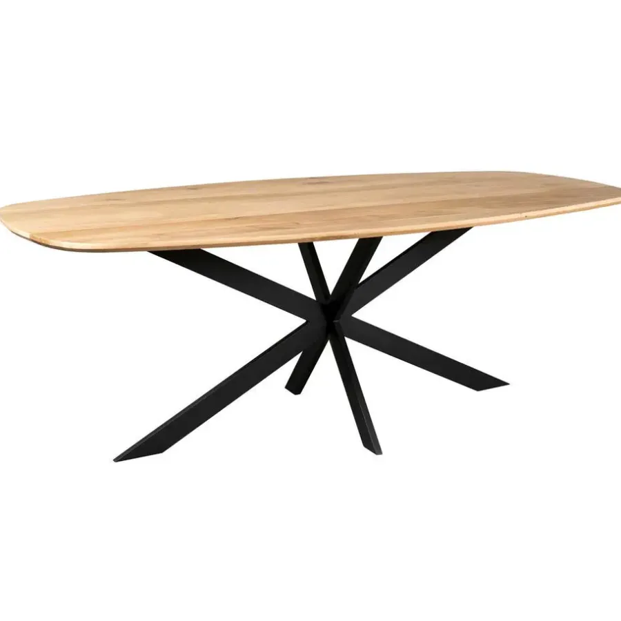 Houten Eettafels|Ovale Eettafels-StarFurn Eettafel Deens Ovaal Naturel Hout - 280x120x76cm - Ferris