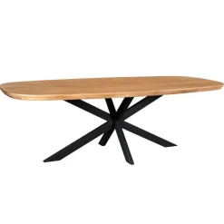 Ovale Eettafels-StarFurn Eettafel Deens Ovaal Naturel Hout - 280x120x76cm - Madison