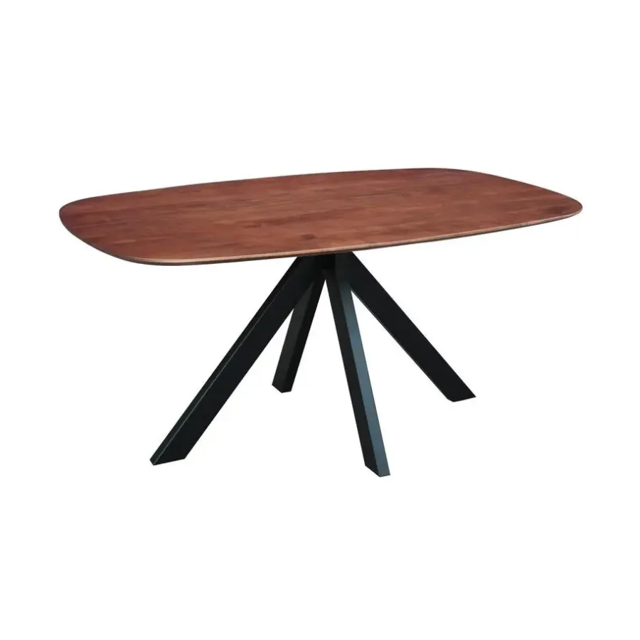 Industriële Eettafels|Houten Eettafels-Dimehouse Eettafel deens ovaal Paris walnoot finish 180x100 cm - Hout - Bruin