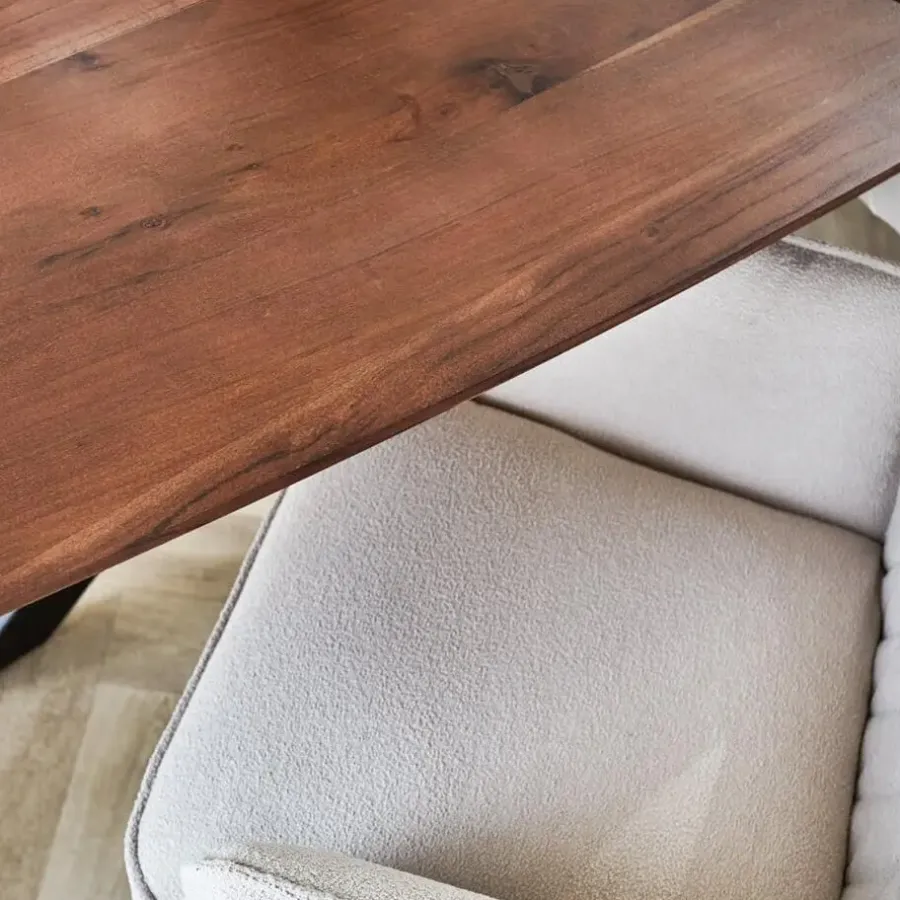 Dimehouse Eettafel deens ovaal Paris walnoot finish 220x100 cm - Hout - Bruin