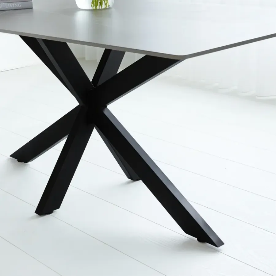 Dimehouse Eettafel Edin 170x90 cm marmerlook grijs - Stoneware - Grijs