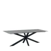 Dimehouse Eettafel Edin 230x100 cm marmerlook grijs - Stoneware - Grijs