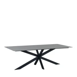 Dimehouse Eettafel Edin 230x100 cm marmerlook grijs - Stoneware - Grijs