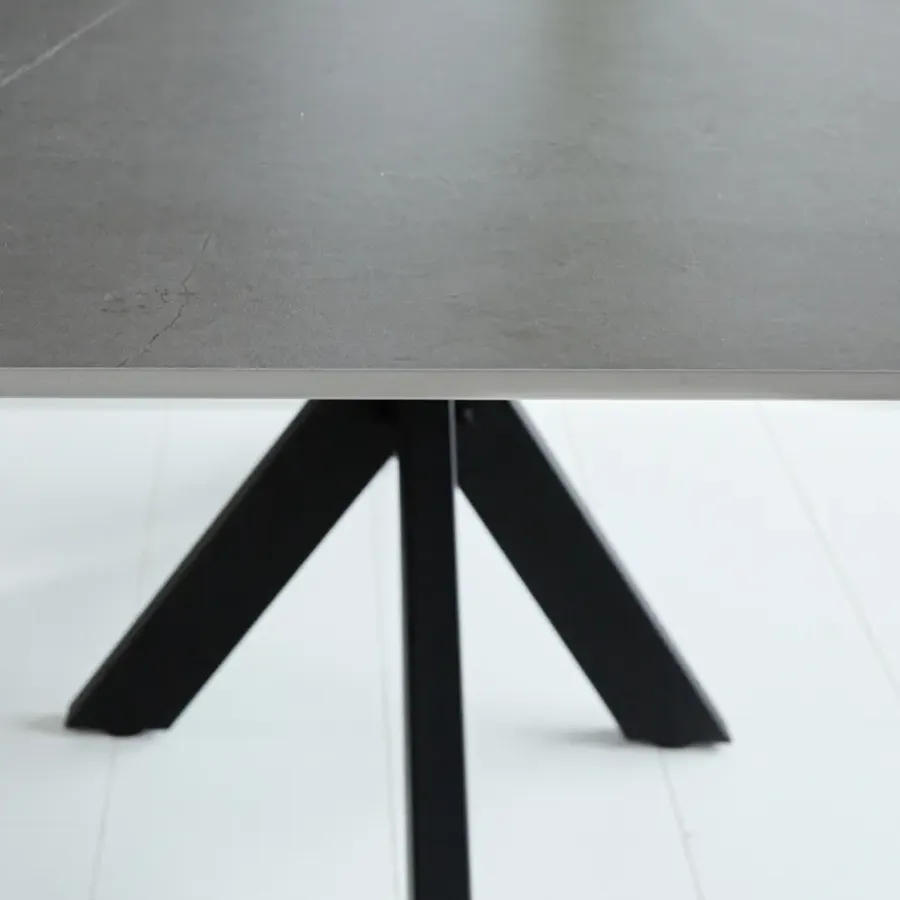 Dimehouse Eettafel Edin 230x100 cm marmerlook grijs - Stoneware - Grijs
