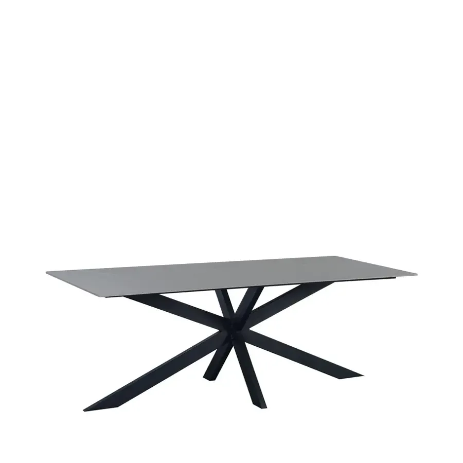 Dimehouse Eettafel Edin 230x100 cm marmerlook grijs - Stoneware - Grijs