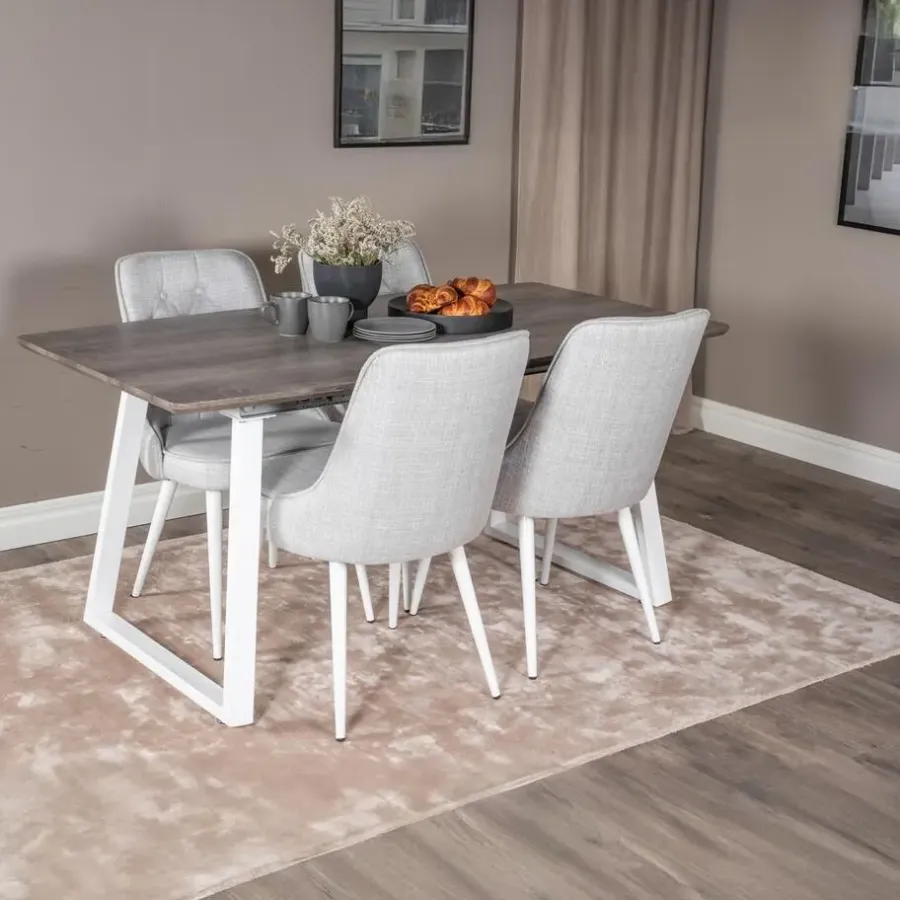 Fjôrd Eettafel Eiken Hout Uitschuifbaar - 160x85x75cm - Inca