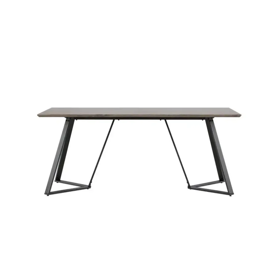 Rechthoekige Eettafels|Industriële Eettafels-Fjôrd Eettafel Eiken Hout Zwart - 180x90x75cm - Marina