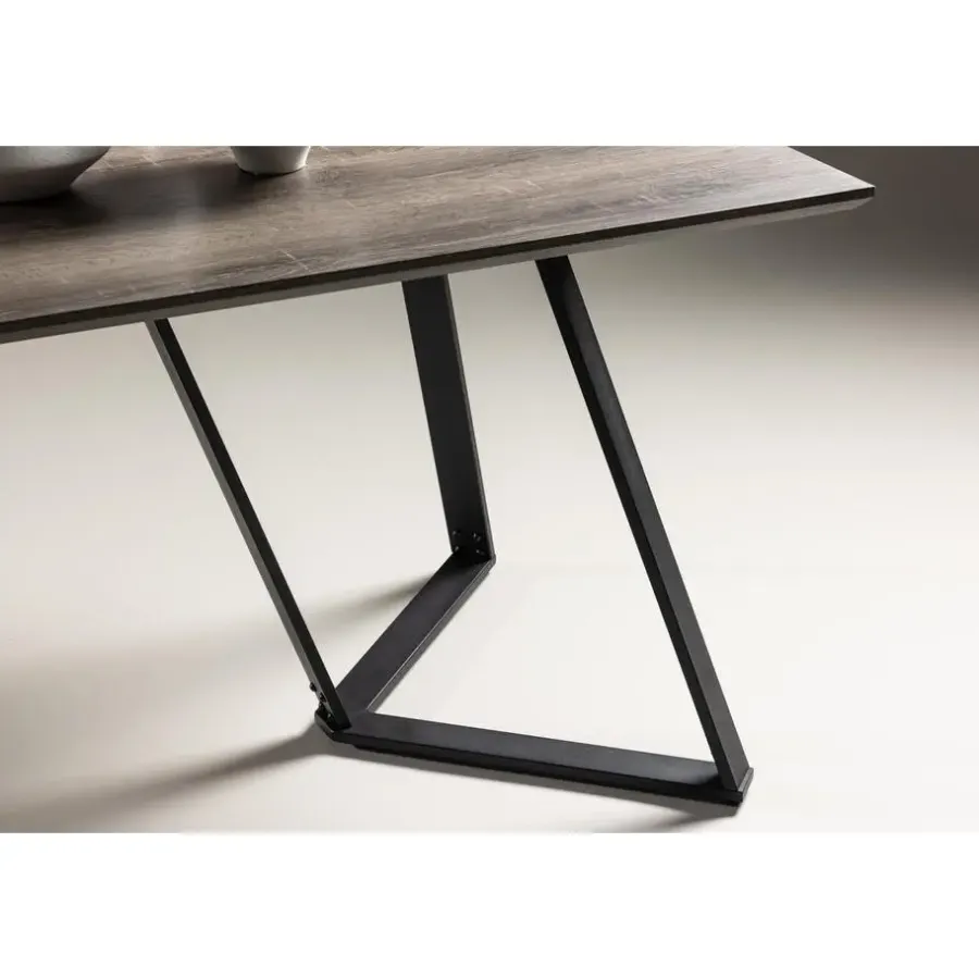 Rechthoekige Eettafels|Industriële Eettafels-Fjôrd Eettafel Eiken Hout Zwart - 180x90x75cm - Marina