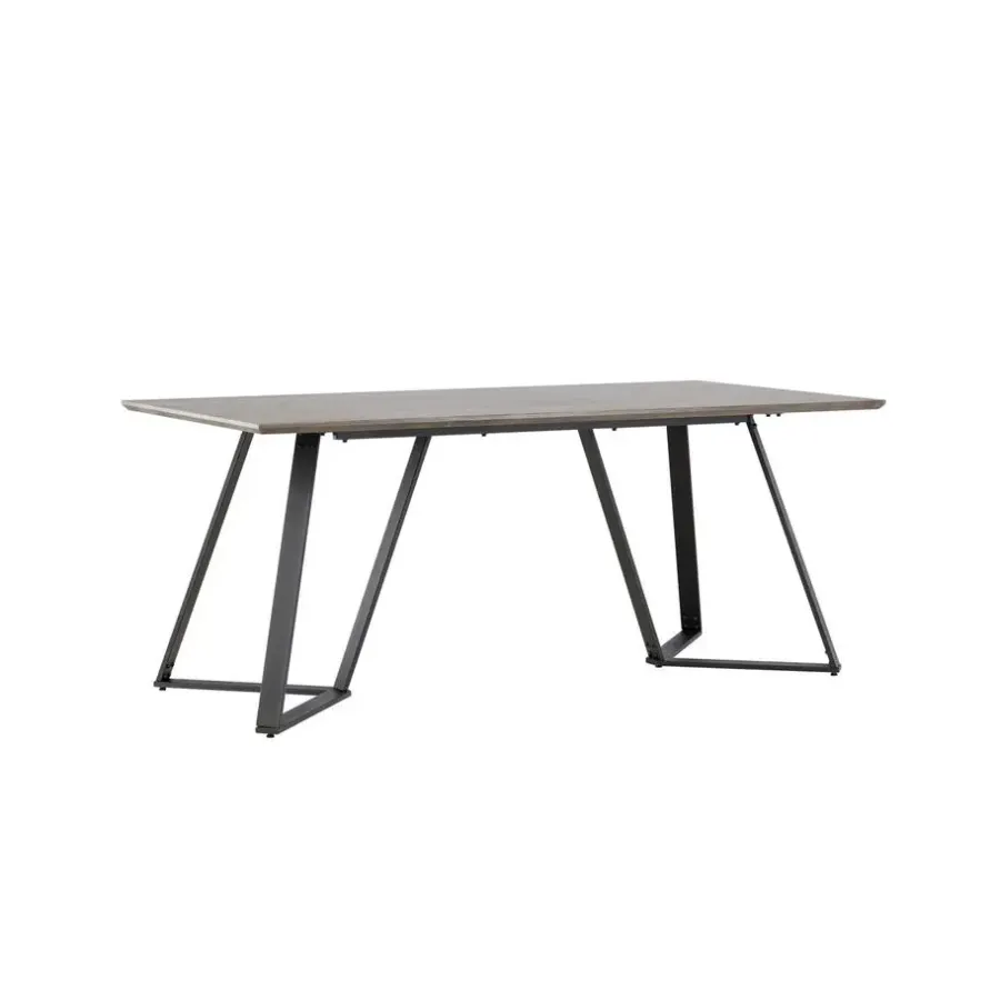 Rechthoekige Eettafels|Industriële Eettafels-Fjôrd Eettafel Eiken Hout Zwart - 180x90x75cm - Marina