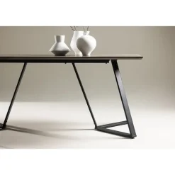 Rechthoekige Eettafels|Industriële Eettafels-Fjôrd Eettafel Eiken Hout Zwart - 180x90x75cm - Marina