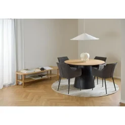 Houten Eettafels|Ronde Eettafels-Giga Living Eettafel Eiken Naturel - Rond 120x120x75cm - Skagen