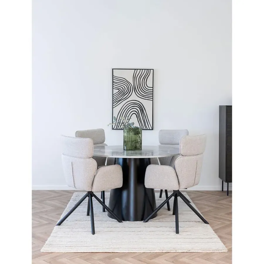 Ronde Eettafels-House Nordic Eettafel Grijs/Zwart - Rond - 120x120x75cm - Brito