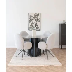 Ronde Eettafels-House Nordic Eettafel Grijs/Zwart - Rond - 120x120x75cm - Brito