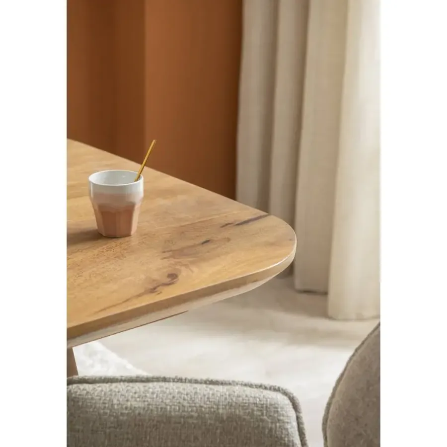 Rechthoekige Eettafels-Leen Bakker Eettafel Mandy - mangohout - 75x200x94cm
