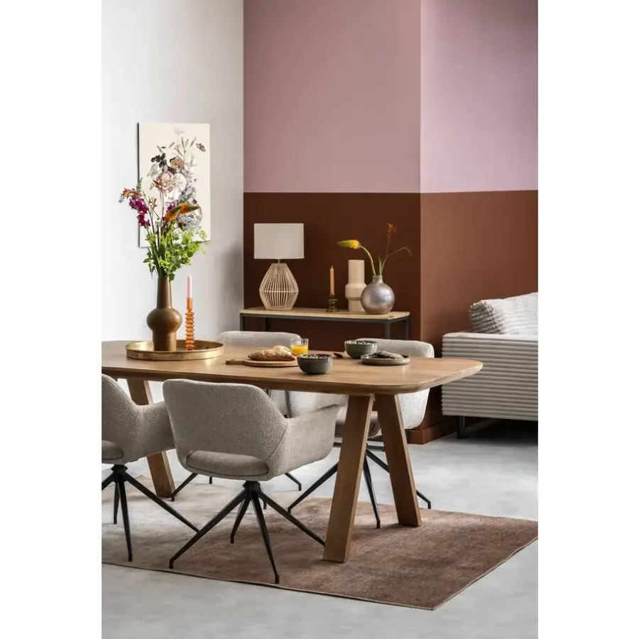 Rechthoekige Eettafels-Leen Bakker Eettafel Mandy - mangohout - 75x200x94cm