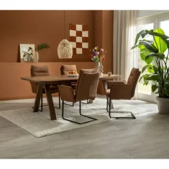 Rechthoekige Eettafels-Leen Bakker Eettafel Mandy - mangohout - 75x200x94cm