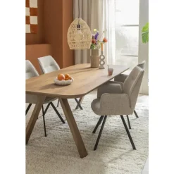 Leen Bakker Eettafel Mandy - mangohout - 75x220x94cm